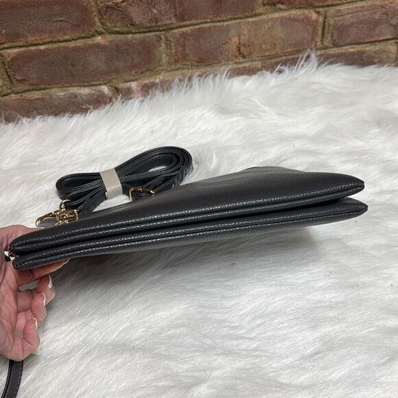 Gray Zipper Clutch Crossbody Bag NEW - Picture 6 of 6